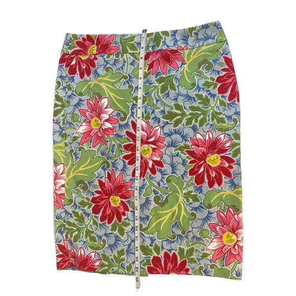 TALBOTS Size 10 Floral Spring A-Line Knee Length Skirt Side Zip 543 - Picture 8 of 8